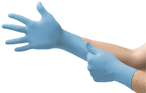 Ansell N204 MICROFLEX N20 Disposable Nitrile Gloves, Powder-Free, Fully Textured,  Blue, X-Large, 1000/Case