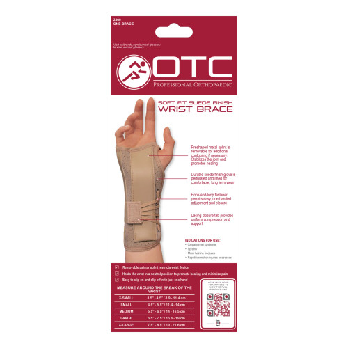 OTC 2360 Soft Fit Suede Finish Wrist Brace (LT or RT)