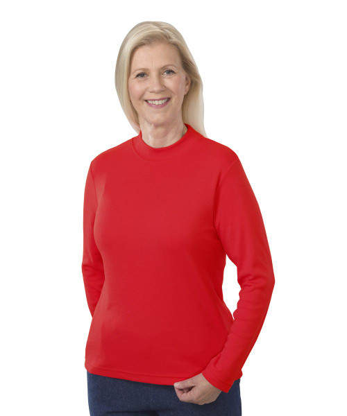 Silverts SV13060 Womens Long Sleeve Mock Turtleneck Shirt Red, Size=3XL, SV13060-SV31-3XL
