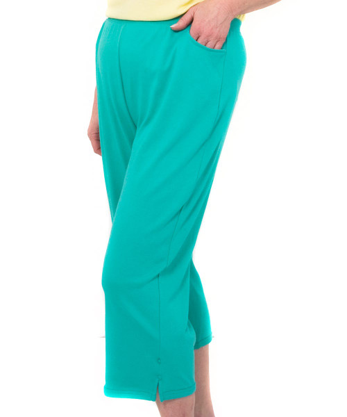 Silverts SV13160 Womens Arthritis Elastic Waist Pull On Capris Pants Seafoam, Size=L, SV13160-SV484-L