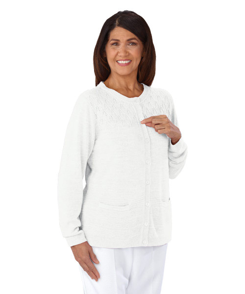 Silverts SV13280 Women's Lightweight Knit Cardigan White, Size=L, SV13280-SV39-L Silverts SV13280 Women's Lightweight Knit Cardigan White, Size=L, SV13280-SV39-L
