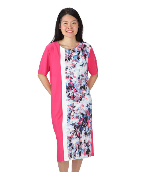 Silverts SV21030 Womens Open Back Adaptive  Dress Sky/Mauve, Size=2XL, SV21030-SV1345-2XL
