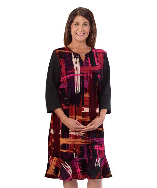 Silverts SV21100 Womens Comfortable Adaptive Open Back Dress - 3/4 Long Sleeves Length Wine, Size=2XL, SV21100-SV10-2XL Silverts SV21100 Womens Comfortable Adaptive Open Back Dress - 3/4 Long Sleeves Length Wine, Size=2XL, SV21100-SV10-2XL