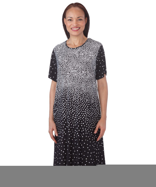 Silverts SV21200 Flowy Short Sleeve Adaptive Open Back Dress  White Dots, Size=2XL, SV21200-SV1284-2XL Silverts SV21200 Flowy Short Sleeve Adaptive Open Back Dress  White Dots, Size=2XL, SV21200-SV1284-2XL