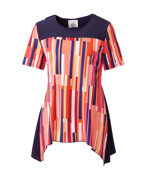 Silverts SV22010 Ladies Slimming Draped Open Back Top  Mango, Size=XL, SV22010-SV760-XL