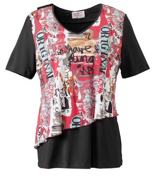 Silverts SV22030 Chiffon Overlay Open-Back Top for Women Multi Mix, Size=S, SV22030-SV1343-S