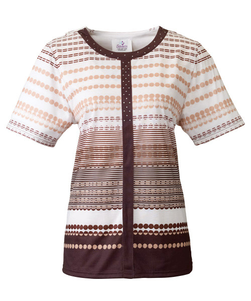 Silverts SV22070 Women's Casual Elegant Open Back Adaptive Top Taupe, Size=L, SV22070-SV44-L