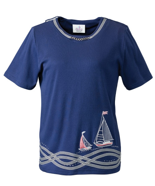 Silverts SV22080 Nautical Open Back Adaptive Top   Navy, Size=XL, SV22080-SV3-XL Silverts SV22080 Nautical Open Back Adaptive Top   Navy, Size=XL, SV22080-SV3-XL