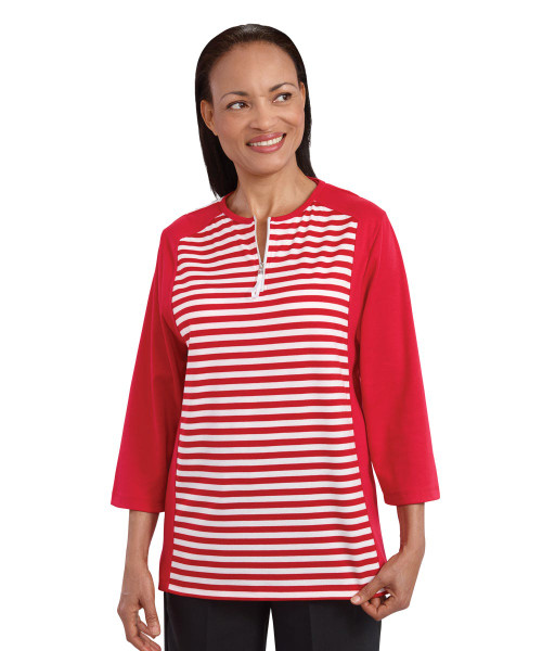 Silverts SV22540 Womens Adaptive Open Back Top with Zippered-Neck Red/White, Size=XS, SV22540-SV1260-XS Silverts SV22540 Womens Adaptive Open Back Top with Zippered-Neck Red/White, Size=XS, SV22540-SV1260-XS