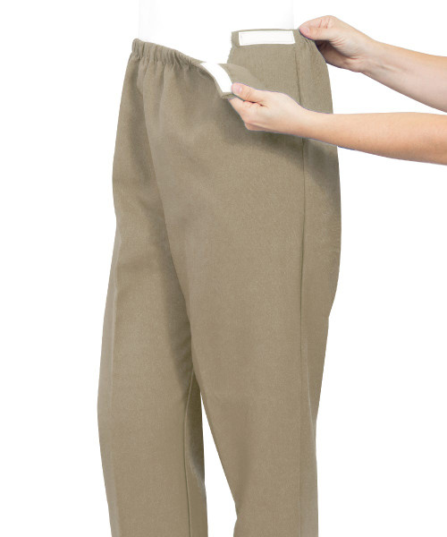 Silverts SV23120 Soft Knit Easy Access Pants for Women Taupe, Size=XL, SV23120-SV44-XL