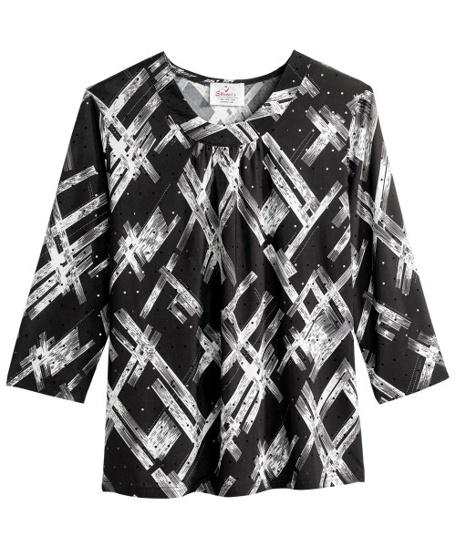 Silverts SV23180 Women's Attractive Adaptive Top Black Sparkle, Size=2XL, SV23180-SV1279-2XL