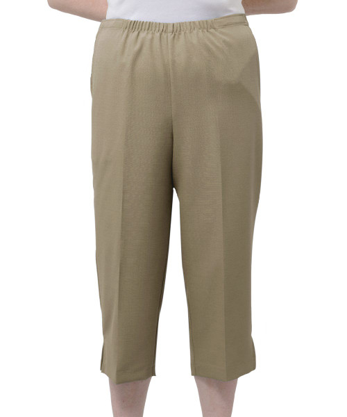 Silverts SV23340 Womens Adaptive Capri Pants Beige, Size=L, SV23340-SV5-L