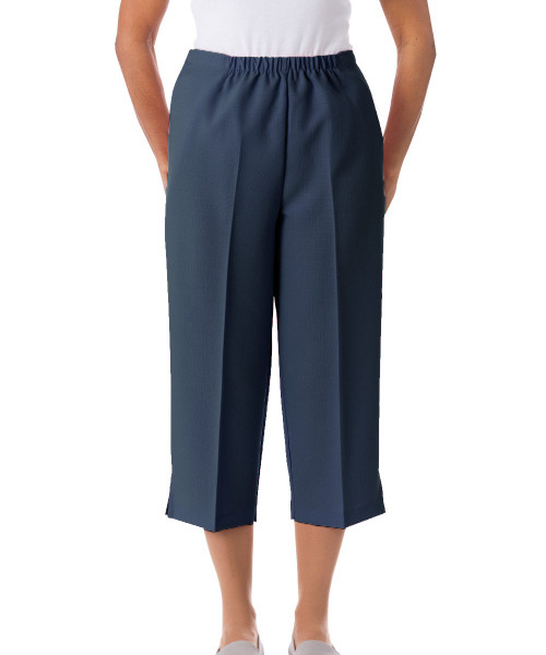 Silverts SV23350 Womens Easy Access Capris Pants Navy, Size=S, SV23350-SV3-S