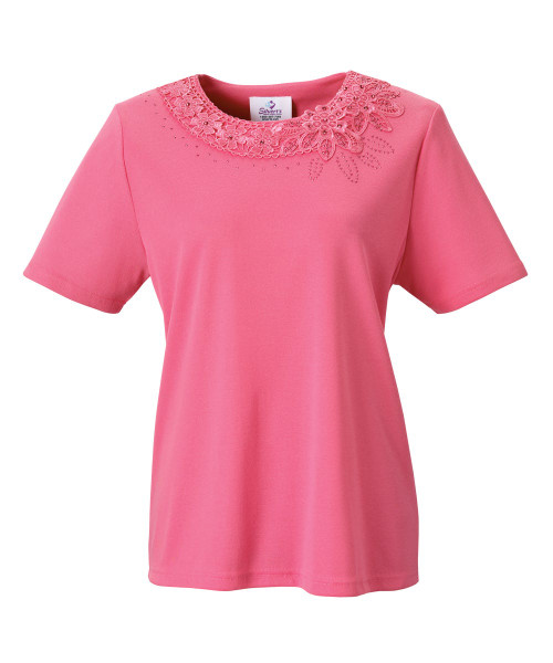 Silverts SV23370 Fashionable Eye-Catching Adaptive Tshirt Top - Adaptive Apparel Tops Berry, Size=S, SV23370-SV434-S