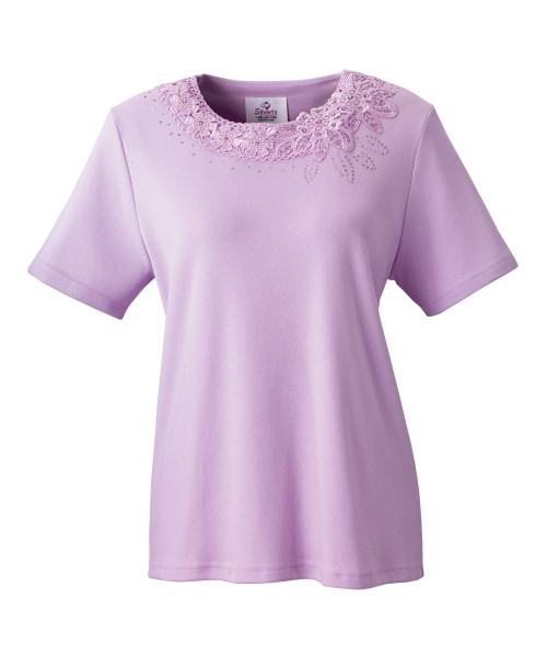Silverts SV23370 Fashionable Eye-Catching Adaptive Tshirt Top - Adaptive Apparel Tops Lilac, Size=XL, SV23370-SV95-XL