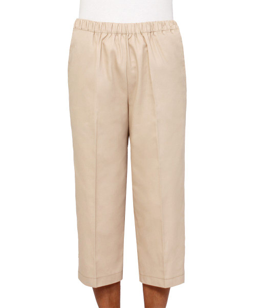 Silverts SV23430 Womens Wheelchair Cotton Capris Pants Beige, Size=L, SV23430-SV5-L