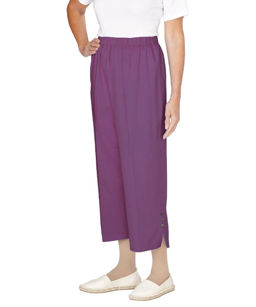 Silverts SV23430 Womens Wheelchair Cotton Capris Pants Purple, Size=XL, SV23430-SV62-XL