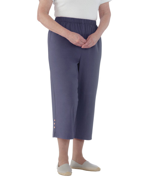 Silverts SV23430 Womens Wheelchair Cotton Capris Pants Periwinkle, Size=S, SV23430-SV67-S