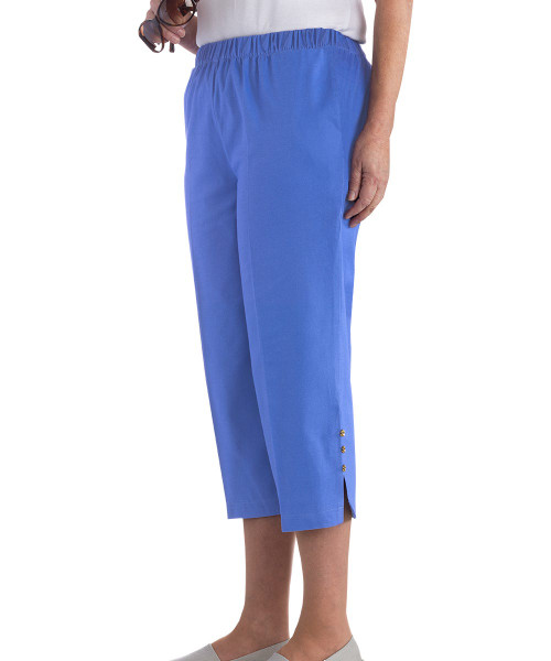 Silverts SV23430 Womens Wheelchair Cotton Capris Pants Cobalt, Size=S, SV23430-SV765-S