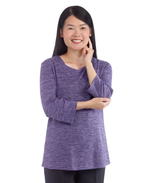 Silverts SV23610 Womens Soft Open Back Adaptive Top  Lilac, Size=L, SV23610-SV95-L