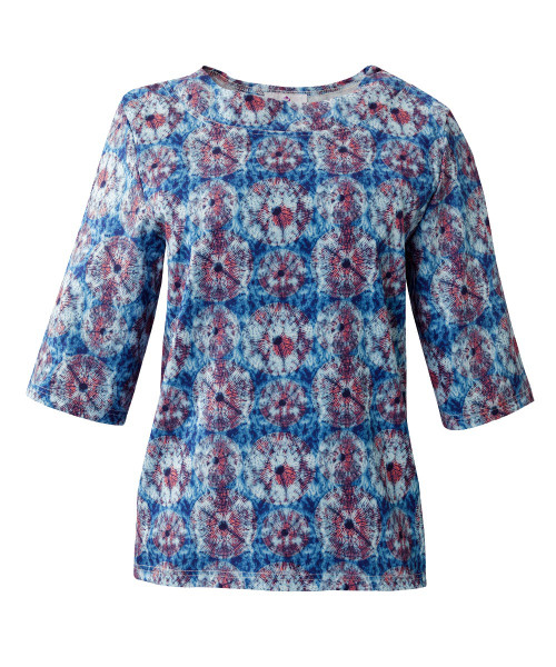 Silverts SV23620 Attractive Fashionable Womens Adaptive Top - Handicapped Adaptive Clothes For Women Blue Splash, Size=L, SV23620-SV1095-L