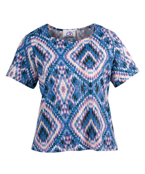 Silverts SV24620 Womens Adaptive Snap Back Top - Elderly Clothing And Disabled Adults Denim/Blush, Size=S, SV24620-SV1264-S