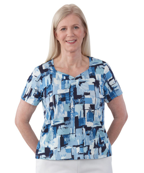 Silverts SV24620 Womens Adaptive Snap Back Top - Elderly Clothing And Disabled Adults Blue, Size=XL, SV24620-SV15-XL
