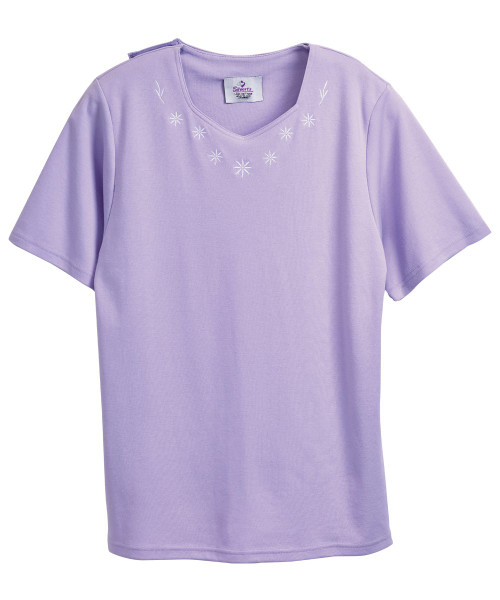 Silverts SV24710 Women's Soft Embroidered Adaptive Top Mauve, Size=S, SV24710-SV292-S Silverts SV24710 Women's Soft Embroidered Adaptive Top Mauve, Size=S, SV24710-SV292-S