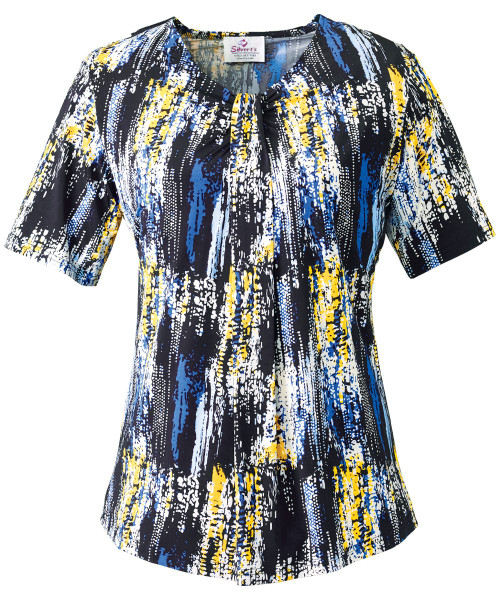 Silverts SV24770 Inverted Pleat Adaptive Open Back Top for Women  Cobalt Combo, Size=S, SV24770-SV1329-S