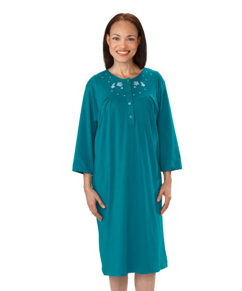 Silverts SV26170 Adaptive Long Sleeve Hospital Gown for Women Emerald, Size=XL, SV26170-SV798-XL