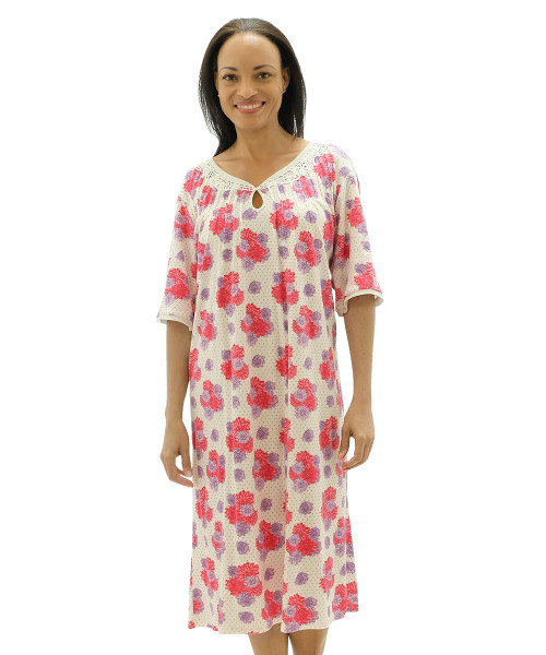 Silverts SV26280 Adaptive Hospital Gowns Nursing Home & Home Care   Pink Peony, Size=2XL, SV26280-SV1222-2XL
