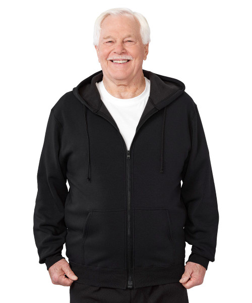 Silverts SV40010 Mens Magnetic-Zipper Hoodie with Pockets Black, Size=S, SV40010-SV2-S