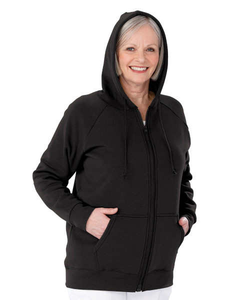 Silverts SV40020 Womens Magnetic-Zipper Hoodie with Pockets Black, Size=S, SV40020-SV2-S Silverts SV40020 Womens Magnetic-Zipper Hoodie with Pockets Black, Size=S, SV40020-SV2-S