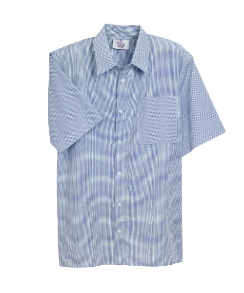 Silverts SV40100 Magnetic Buttons Mens Short Sleeve Shirt Cobalt Check, Size=S, SV40100-SV1349-S Silverts SV40100 Magnetic Buttons Mens Short Sleeve Shirt Cobalt Check, Size=S, SV40100-SV1349-S