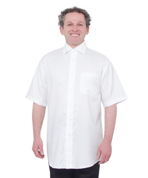 Silverts SV40100 Magnetic Buttons Mens Short Sleeve Shirt White, Size=M, SV40100-SV39-M