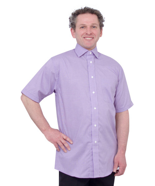 Silverts SV40100 Magnetic Buttons Mens Short Sleeve Shirt Mulberry, Size=M, SV40100-SV435-M
