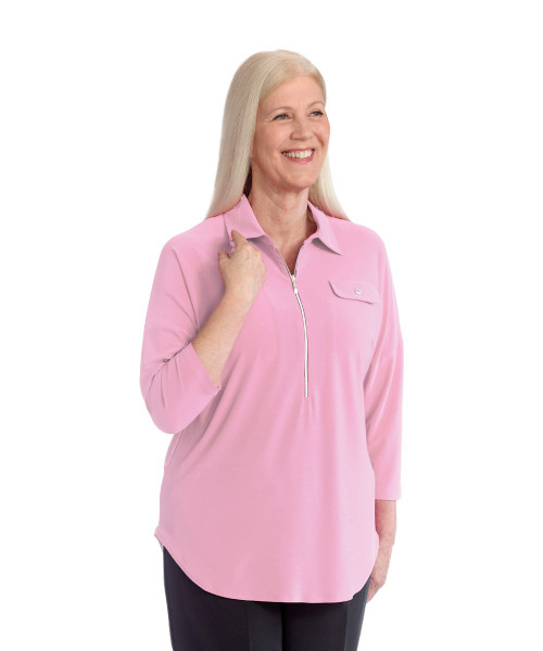 Silverts SV41030 Women's Zip-Front Top for Self-Dressing  Soft Pink, Size=2XL, SV41030-SV657-2XL Silverts SV41030 Women's Zip-Front Top for Self-Dressing  Soft Pink, Size=2XL, SV41030-SV657-2XL