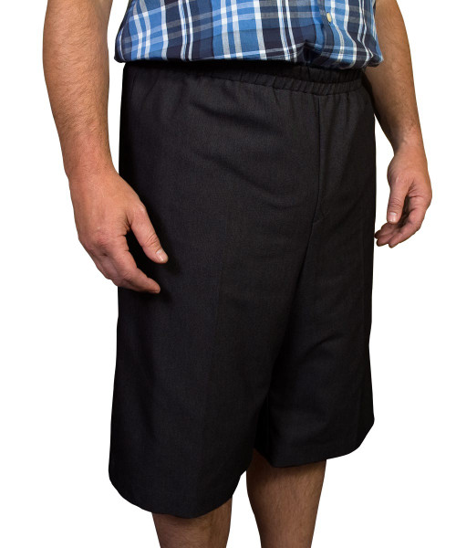 Silverts SV50040 Mens Elastic Waist Cotton Adaptive Shorts Black, Size=XL, SV50040-SV2-XL