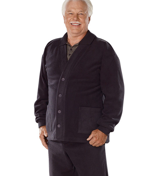 Silverts SV50070 Men's Adaptive Soft Fleece Cardigans Black, Size=M, SV50070-SV2-M