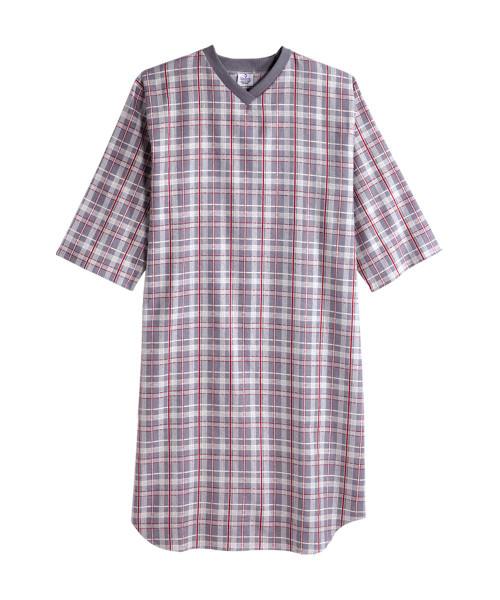 Silverts SV50120 Men's Flannel Hospital Gowns Grey Check, Size=XL, SV50120-SV700-XL