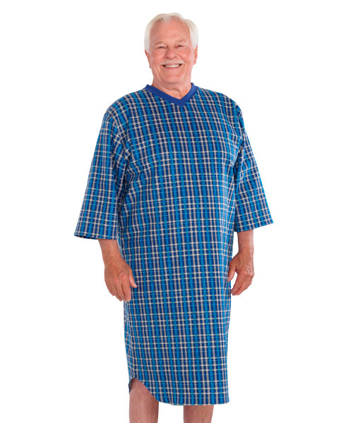 Silverts SV50120 Men's Flannel Hospital Gowns Navy Plaid, Size=3XL, SV50120-SV746-3XL Silverts SV50120 Men's Flannel Hospital Gowns Navy Plaid, Size=3XL, SV50120-SV746-3XL