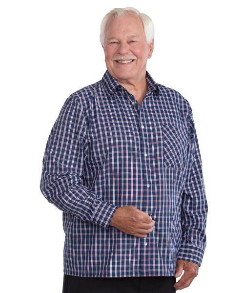 Silverts SV50750 Adaptive Sport Shirt for Men Navy/Red, Size=M, SV50750-SV806-M