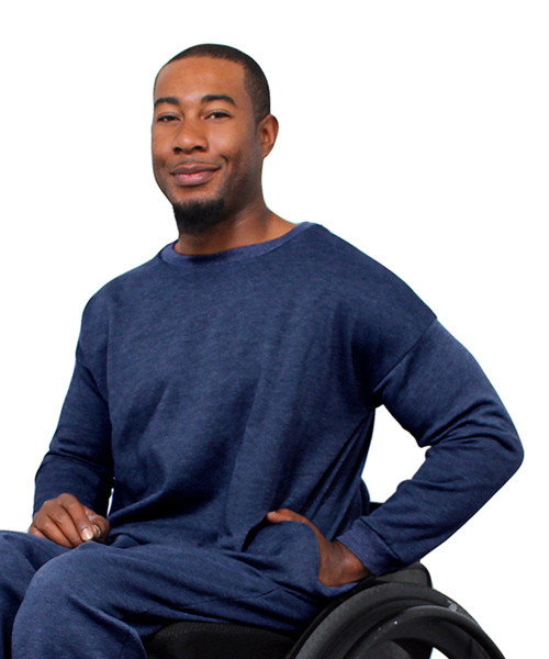 Silverts SV51030 Adaptive Fleece Sweatshirt for Men Navy, Size=L, SV51030-SV3-L