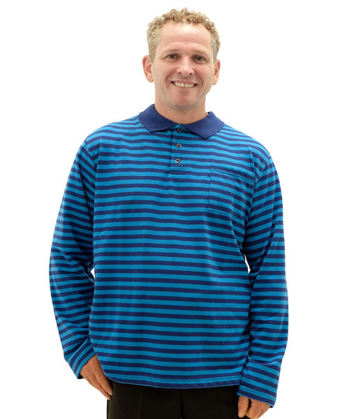 Silverts SV51830 Mens Adaptive Polo Shirt Top - Adaptive Golf Shirt Navy Blue, Size=XL, SV51830-SV486-XL