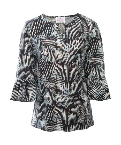 Silverts SV23150 Ring-Keyhole Neck Adaptive Top for Women Abstract Gray, Size=S, SV23150-SV1280-S Silverts SV23150 Ring-Keyhole Neck Adaptive Top for Women Abstract Gray, Size=S, SV23150-SV1280-S