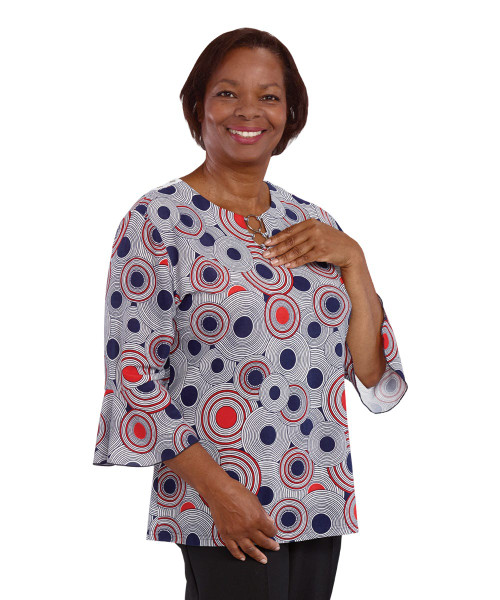 Silverts SV23150 Ring-Keyhole Neck Adaptive Top for Women Multi-Circle, Size=XL, SV23150-SV1281-XL Silverts SV23150 Ring-Keyhole Neck Adaptive Top for Women Multi-Circle, Size=XL, SV23150-SV1281-XL