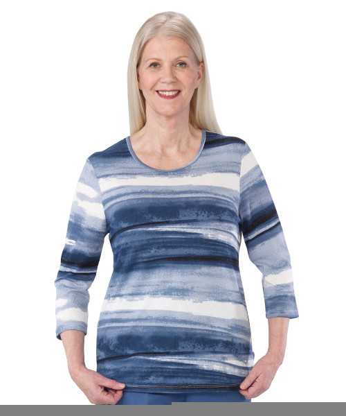 Silverts SV22630 Women's Gorgeous Patterned Adaptive Top Blue Stripe, Size=XS, SV22630-SV149-XS Silverts SV22630 Women's Gorgeous Patterned Adaptive Top Blue Stripe, Size=XS, SV22630-SV149-XS