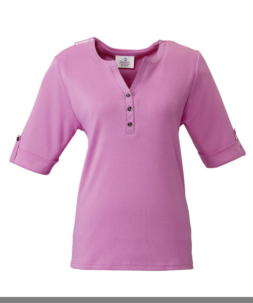 Silverts SV23530 Women's Beautiful Solid Adaptive Open Back Top  Violet, Size=L, SV23530-SV64-L