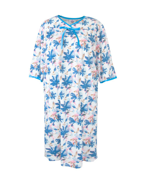 Silverts SV26000 Soft Womens Hospital Gowns Blue Floral, Size=2XL, SV26000-SV342-2XL