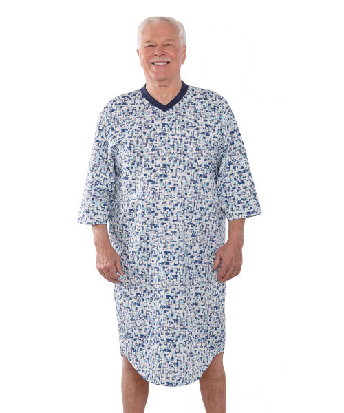 Silverts SV50050 Poly-Cotton Hospital Gowns for Men Navy/Blue, Size=3XL, SV50050-SV638-3XL Silverts SV50050 Poly-Cotton Hospital Gowns for Men Navy/Blue, Size=3XL, SV50050-SV638-3XL